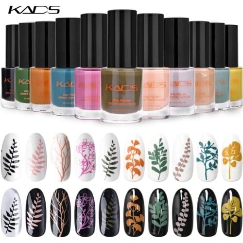 9.5ml Nail Polish Autumn Winter Series Nail Stamping Polish & Nail Polish 2 in 1 Nail Art Lacquer Pure Colors Nail Decoration