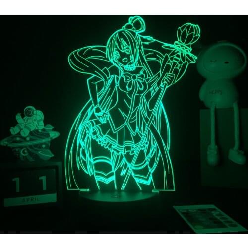 Anime Kono Subarashii Sekai ni Shukufuku O Led Night Light Aqua Lamp for Bedroom Decor Birthday Gift KonoSuba Aqua Nightlight