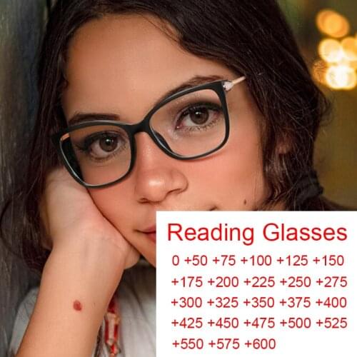 Anti Blue Light Ray Computer Reading Glasses For Women Prescription Transparent Square Glasses TR90 Optical Spectacle Eyeglass