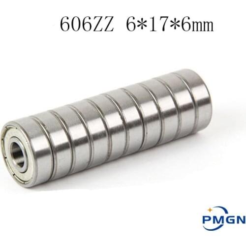 PMGN 10pcs/Lot ABEC-5 606ZZ 606 ZZ 6x17x6mm Mini Ball High quality Bearing Miniature Bearing R1760 bearings 606 bearing