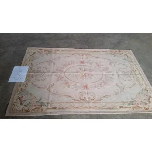 Free shipping 4'x6' French Aubusson rugs handmade woolen carpets,100% New Zealand Wool