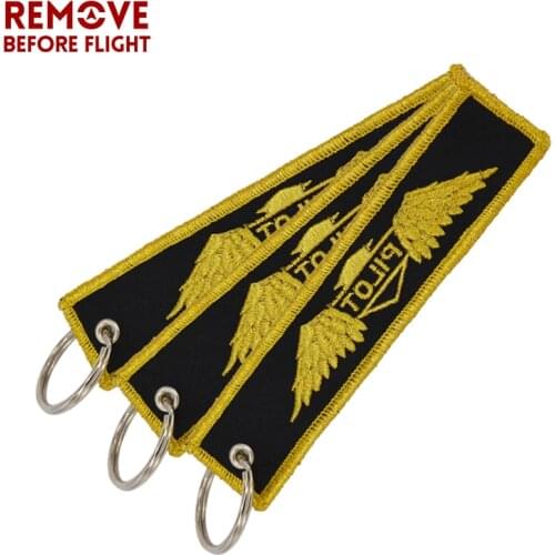 Remove Before Flight Keychain Wholesale Gold-Color Pilot Key Ring Chain for Aviation Gifts OEM Pilot Key Chains 100 PCS/LOT