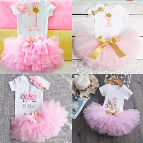 My Little Girl Baby Clothing Sets 1 Year Toddler Tutu First Birthday Cake Smash Outfits Infant Christening Suits For 12 Months