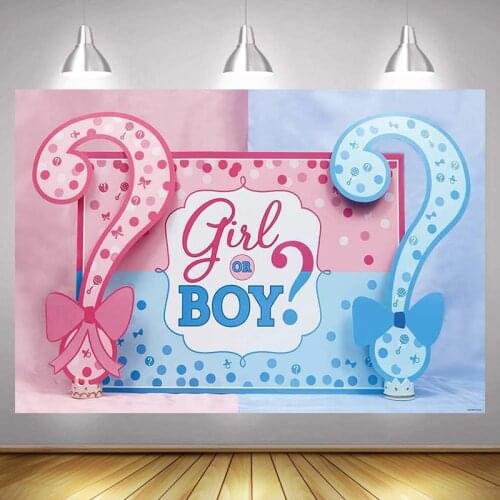 Gender Reveal Photo Backdrop Boy or Girls Party Photography Background He or She Decoration Photocalls Banner
