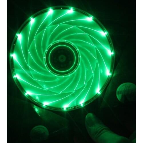 Gdstime 50 pcs DC LED Fan 12V PC Case Cooling Fan 120mm x 25mm 3P / 4P Mute Blue Green Light With 15 Lights Cooler 12025