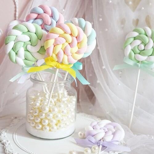 Simulation Marshmallow Lollipop Fake Candy Baby Shower Birthday Dessert Table Restaurant Jewelry Window Decoration Shooting Prop