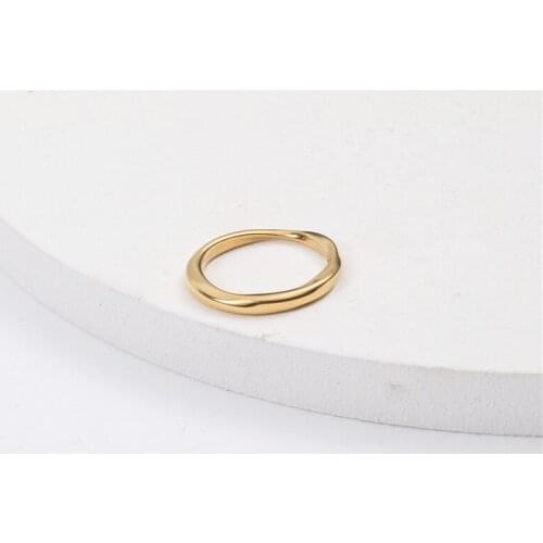 INSCHIC 2021 Simple Thin Mini Twisted Rose Golden Finger Rings Stainless Steel Mobius Women Girls Anniversary Classic Ring Gift