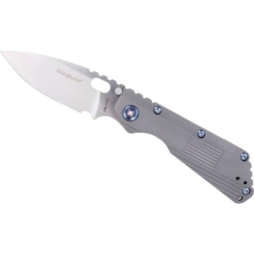 JohnnyJamie Custom Strider SMF 3.5" Gray TC4 Titanium Handle CPM S35VN blade Tactical Folding combat survival Knifes