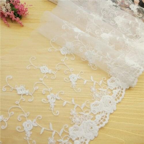 5Yards Width 20cm Cotton Wire Embroidered Lace Fabric , DIY Handmade Lace Materials, Clothing Accessories Lace Trim