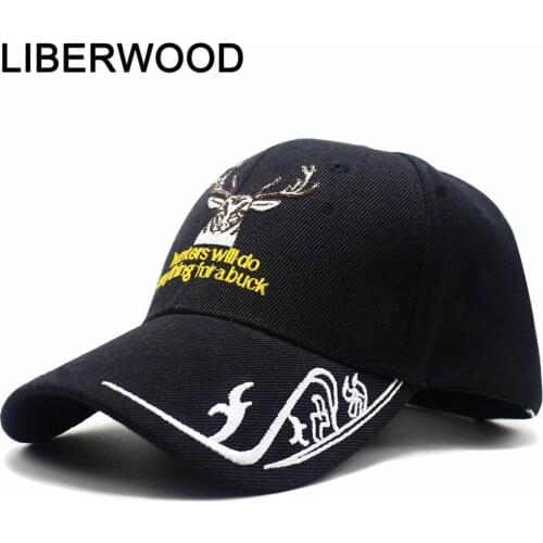 LIBERWOOD Hunting Style Deer Woodland Camouflage Baseball Cap Hunters Will Do Anything for a Buck Realtree Xtra Camo Hat