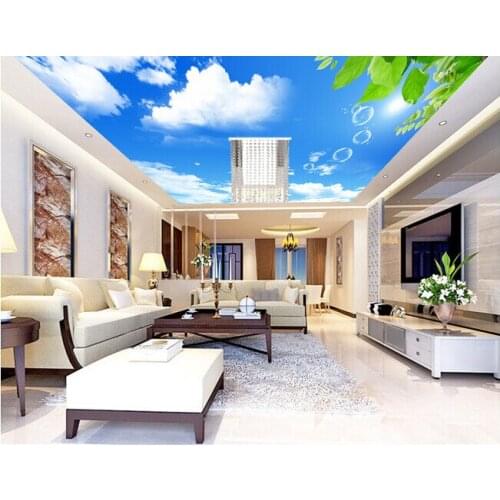 3d wallpaper custom mural sky clouds leaves condole top zenith wall scenery ceiling murals living room wallpaper for walls 3 d