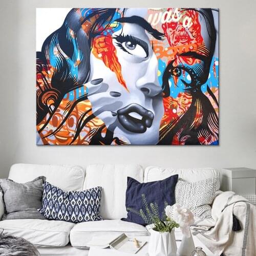 Wall Pictures Print HD Living Room Home Decoration Abstract Facial Painting Modular Framework Modern Posters Art Canvas