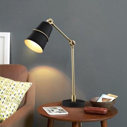 Modern Desk Lamps Black White Gold Metal Table Lamp For Bedroom Bedside Reading Study Lamp Luminaria De Mesa Lighting Fixtures