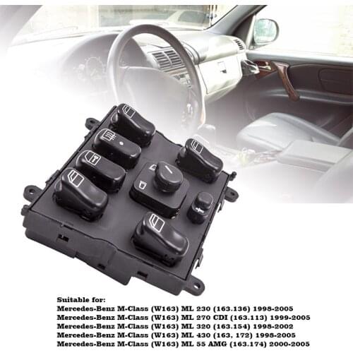 New 1638206610 A1638206610 Power Window Master Switch for 1998-2005 Mercedes-Benz ML320 W163 ML400 ML430 ML500 A 163 820 6610