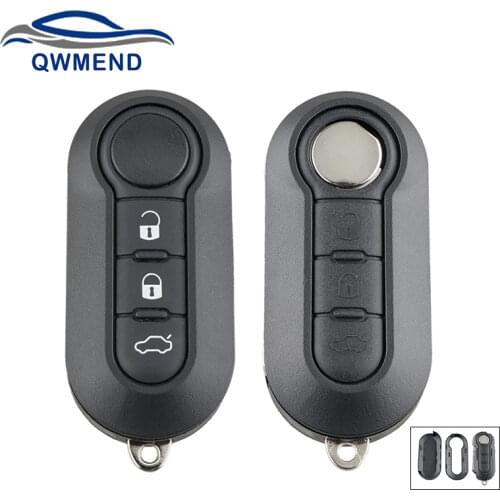 BHKEY 3 Buttons Flip Smart Car Key Shell for Fiat 500 Panda Punto Bravo Ducato Stilo Car Remote Key Fob Case for Fiat Key Cover