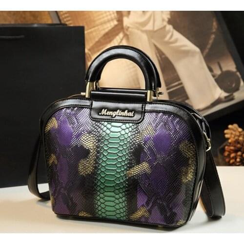 Luxury Cowhide Leather crossbody Bag Women Handbags fashion female Serpentine portable Tote bag ladies shoulder messenger bags