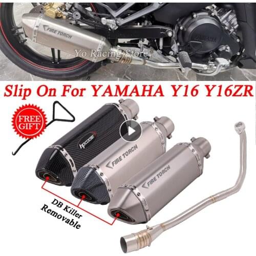 Slip On For Yamaha Y16 Y16ZR Y 16 ZR Motorcycle Full Exhaust System Escape Modifid Front Connecting Link Pipe Muffler DB Killer