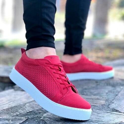 BA0108 Laced Red Hole Summer Sports Men 'S Shoes