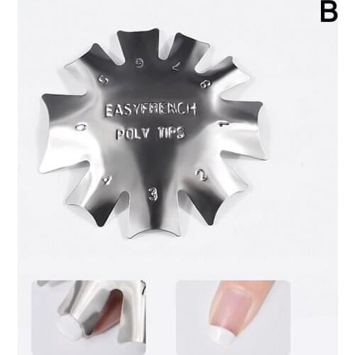 Manicure French Shaping Template V-shaped Stainless Steel Plate Phototherapy Crystal Nail Making Template Nail Art Tools