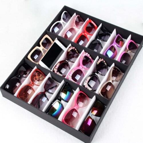 High Quality Glasses Storage Box 18 Grid Storage Tools Sunglasses Display Box
