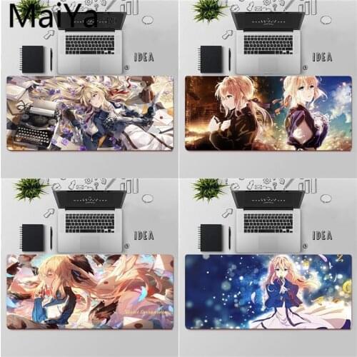Maiya Top Quality Anime Violet evergarden Locking Edge Mouse Pad Game Free Shipping Large Mouse Pad Keyboards Mat