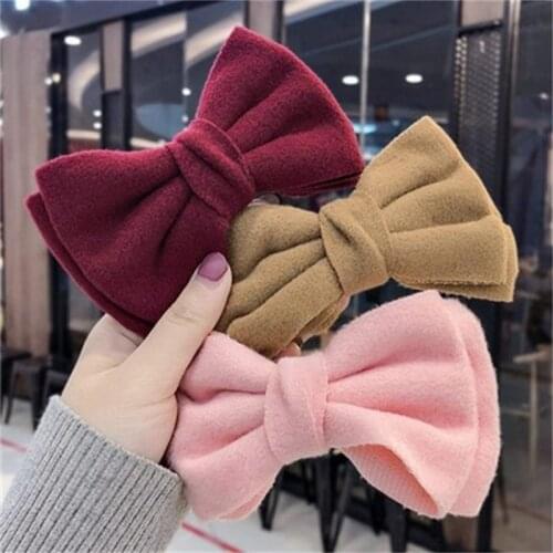 Korean Sweet Solid Color Bows Hair Clip for Kids Girls Boutique Handmade Hairpins Barrettes Headwear Hair Accessories Butterfly