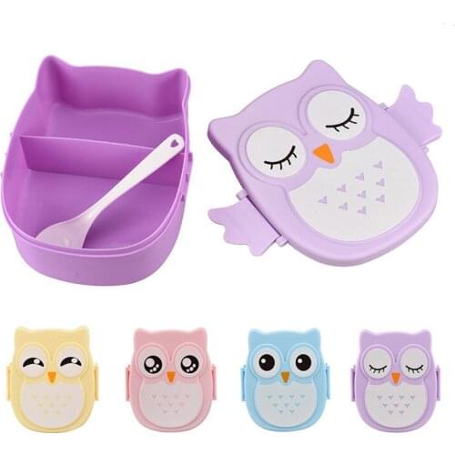 1PC Owl Shaped Lunch Food Container Supplies Portable Bento Box Lunch Box For Kids Lunch Box Sealed With Compartments