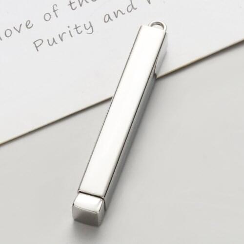 100% Stainless Steel Mirror Polish Bar Blank Hidden Pendant Charms for Jewelry Making DIY Accessories 6*45mm
