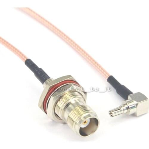 2 Pieces TNC Female Jack to CRC9 Male Rightangle Plug pigtail Cable Extension Cable 15CM