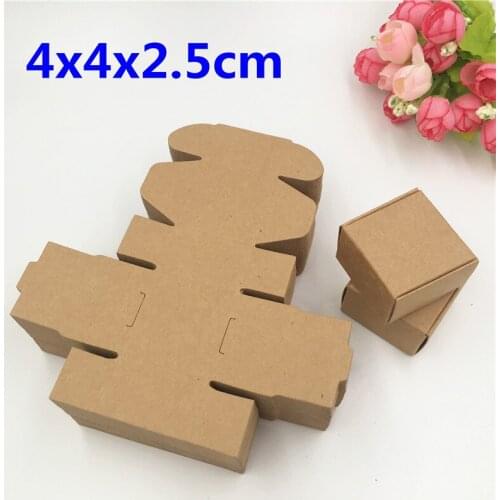 200pcs Paper Jewelry Packing Box For Nail/Stud Ear/Pendant Girls Accessories Storage Box for Lipstick/Perfume 40x40x25mm