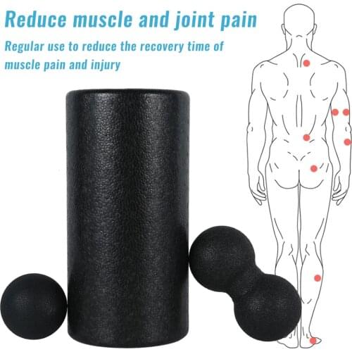 3pcs EPP Yoga Massage Roller & Fitness Ball Pilates Block Gym Fitness Ball Foam Roller for Back Pain Self-Myofascial Treatment