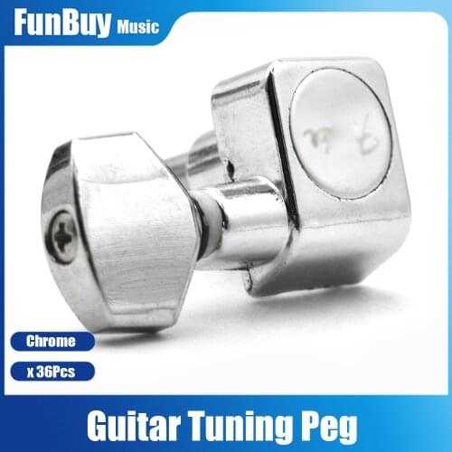 36Pcs Square Guitarra Peg Locking String Guitar Tuning Pegs Key Tuner Machine Head for FD ST Electric Guitar Chrome with Logo