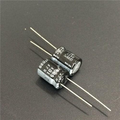 50pcs 680uF 10V Japan ELNA RJF Series 10x12.5mm Super Low Impedance High Reliability 10V680uF Audio Capacitor