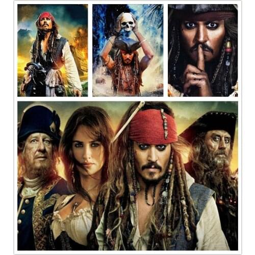 5D Diamond embroidery pirate Captain Jack Sparrow 5d diamond painting full diamond mosaic picture of rhinestones cross-stitch