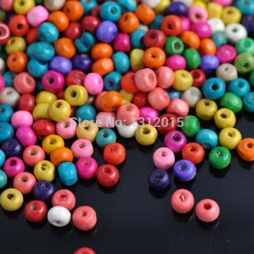 6mm 500pcs Mixed Color Wooden Ball Beads,Round Spacer Beads Fit Jewelry DIY Free Shipping JG-06