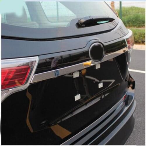 ACCESSORIES FIT FOR 2014 2015 Toyota HIGHLANDER KLUGER CHROME REAR TRUNK DOOR STRIP TAILGATE LID COVER TRIM BOOT