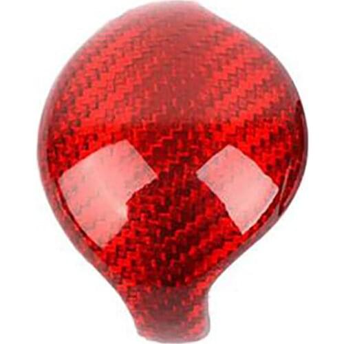 Auto Carbon Fiber Red Sticker Gear Shift Knob Cover Trim for Ford Mustang 2015-2019 Car Interior Accessories