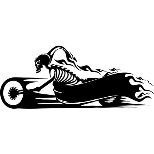 Car Sticker Fashion Bicycle Skeleton PVC Car Decoration Accessories Sticker Waterproof Cover Scratch Black/White, 13cm*5cm