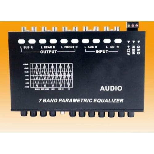 Car audio EQ high low tone frequency divider 7 band gain equalizer on vehicle