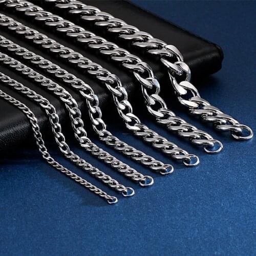 Fashion Cuban Chain Bracelet For Men Women Stainless Steel 16-24cm Linking Chain 11mm Width Chunky Pulsera Jewellry 2021