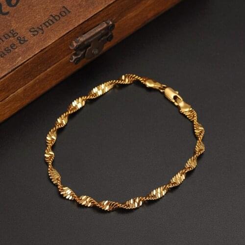 21cm Ethiopian Chain Bracelet for Women Gold Color Chain Fashion Africa Jewelry girls bracelet kids bracelet Wholesale
