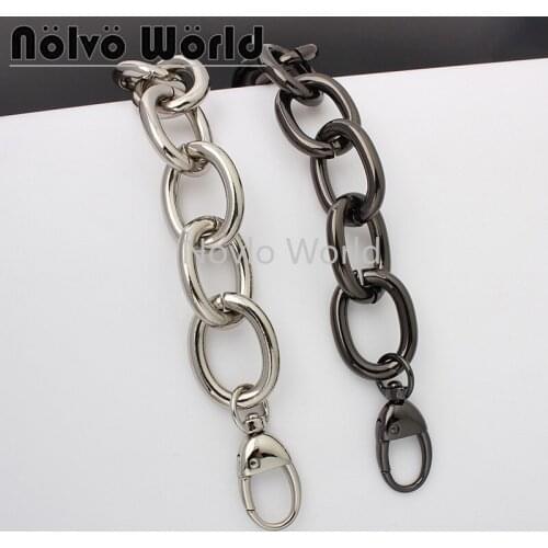 1-5 pieces 45-60-100-120cm 28mm width silver gun black color big size aluminum chains for women fashion handbag