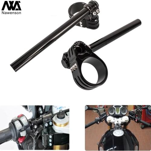 CNC Aluminum Motorcycle Clip-on Handlebar Conversion Kit Adjustable Raisers 55mm Clip 7/8 Inch Bars for R Nine T R9T 2014-2020