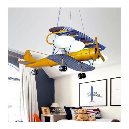 Kids Room Lamp For Children Chandelier E27 Airplane Hanging Lamp Light Kids Room Led Light Children Bedroom Lighting