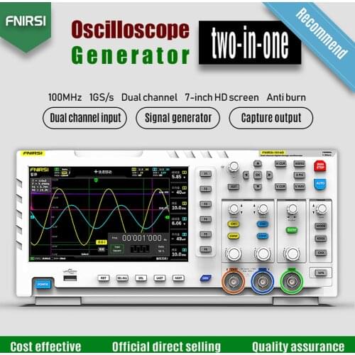 FNIRSI-1014D 2 In 1 Dual Channel Input Signal Generator Digital Oscilloscope 100MHz* 2 Ana-log Bandwidth 1GSa/s Sampling Rate