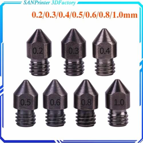 2pcs MK7 MK8 Nozzle Super Hard Steel Mold Corrosion-Resistant Extruder Threaded 1.75mm 3D Printer for Ender 3 Sapphire Pro