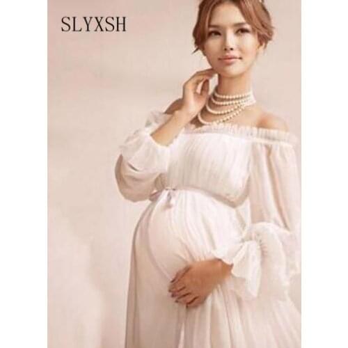 Elegant lace dress Maternity photography props Long dress maternity clothes Pregnancy Fantasy Photo Shoot props hamile elbise