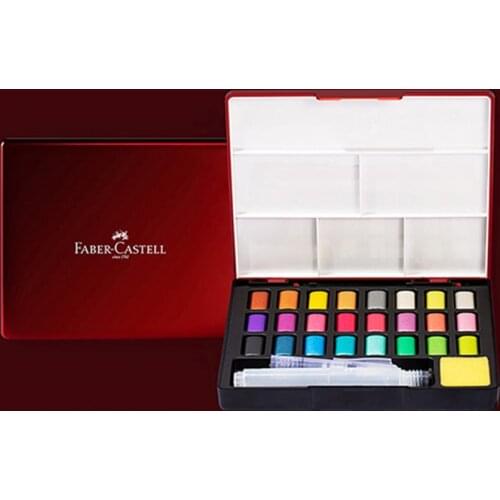 FABER CASTELL Solid Watercolor Paints Metallic Pearlescent Colors Solid Watercolor Pigment Art Supplies 24/36/48 colors