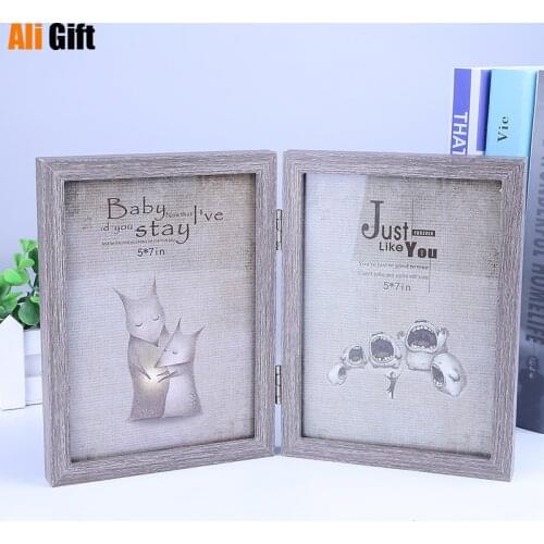 Quality Two-sided Wooden Photo Frame Creative Nordic Modern Rectangle Home Office Desktop Decoration Picture Frames Ornaments