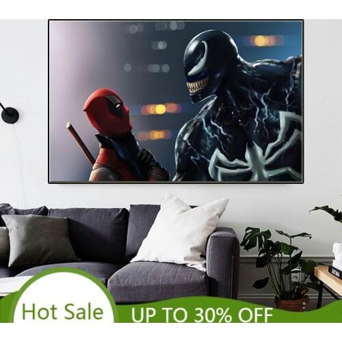 Disney Superhero Venom Spider Man Battle Anime Poster Animation Canvas Painting Wall Art Print Picture for Kid Living Hoom Decor